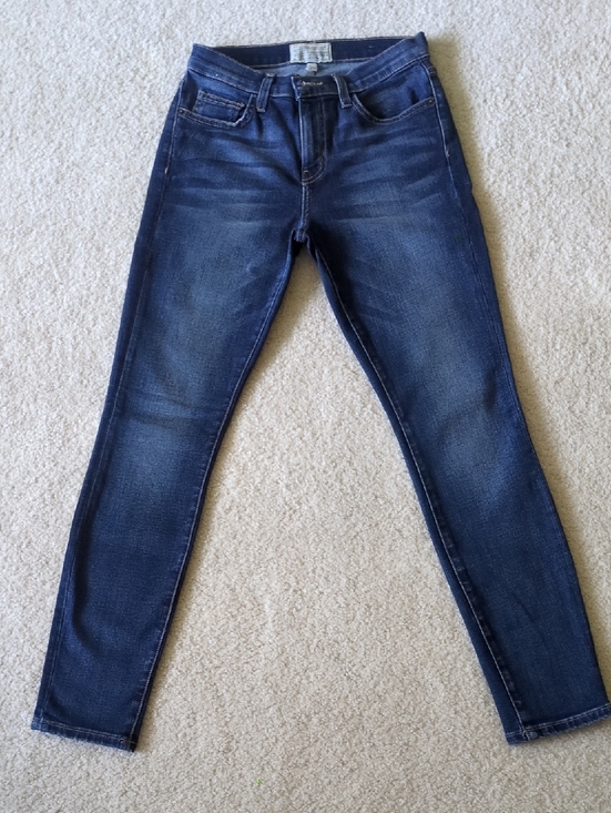Current/Elliott Denim - Current Elliott Women's Dark Blue With Wiskering Slim Fit Jeans